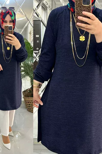 Burcu tunik yumoş triko laci