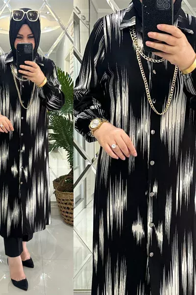 Kamer gömlek viskon kumaş siyah