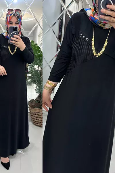 Suna elbise sandy kumaş siyah